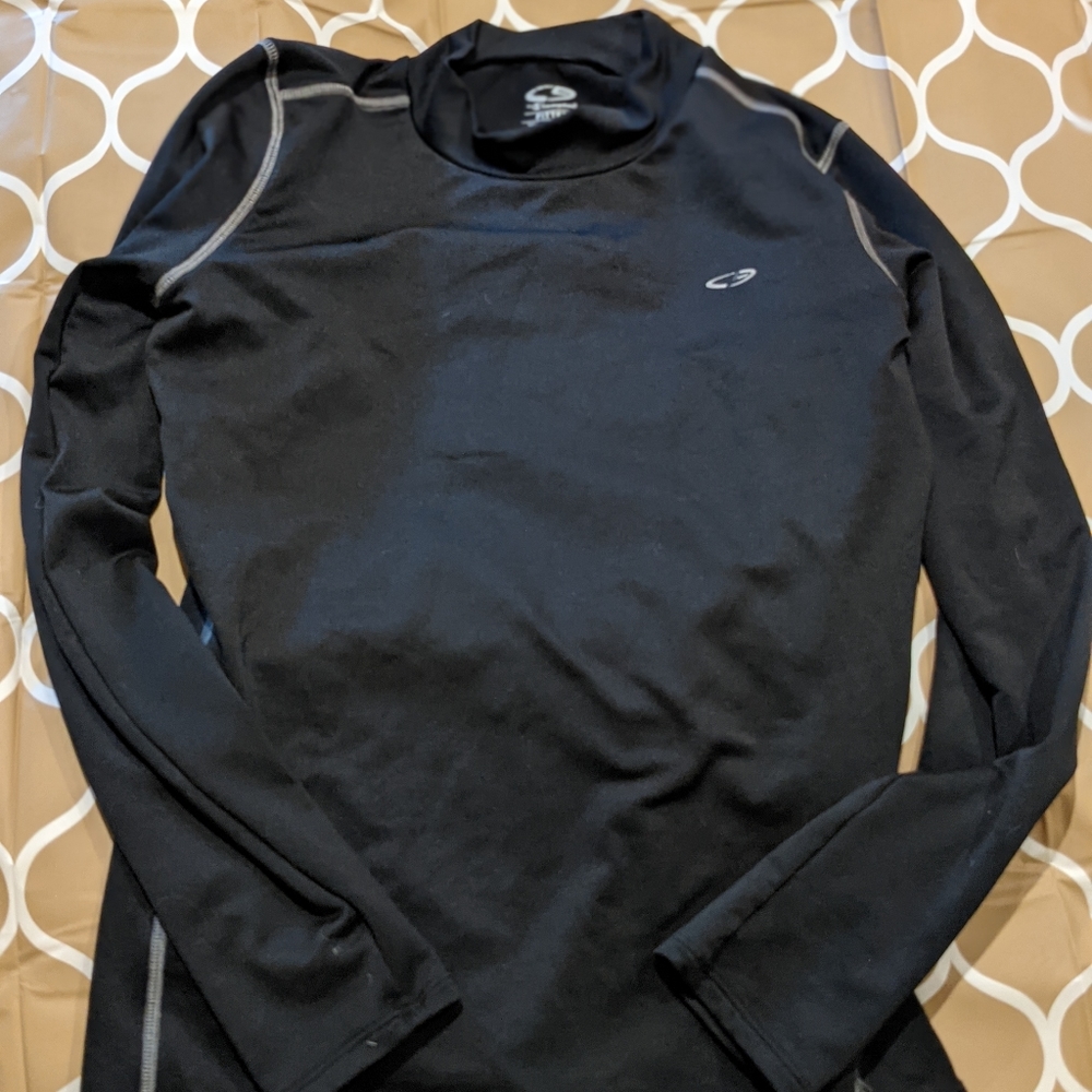 Black Fitted Athletic Shirt, girls size XL (14-16)